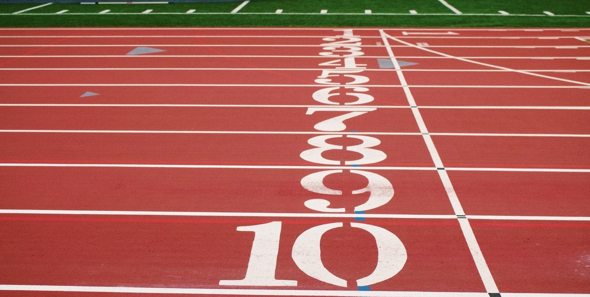 Track field with numbers 1 to 10