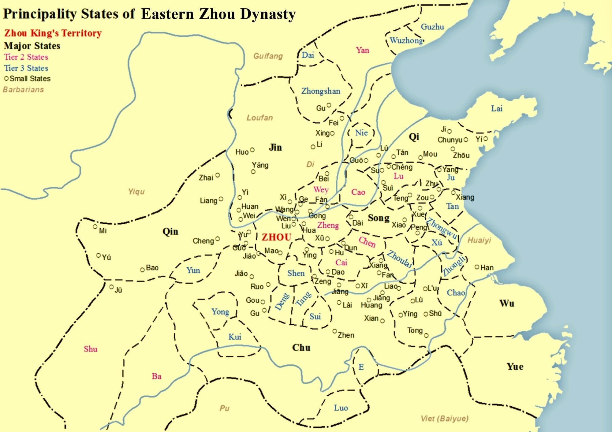 Map of the Eastern Zhou Dynasty