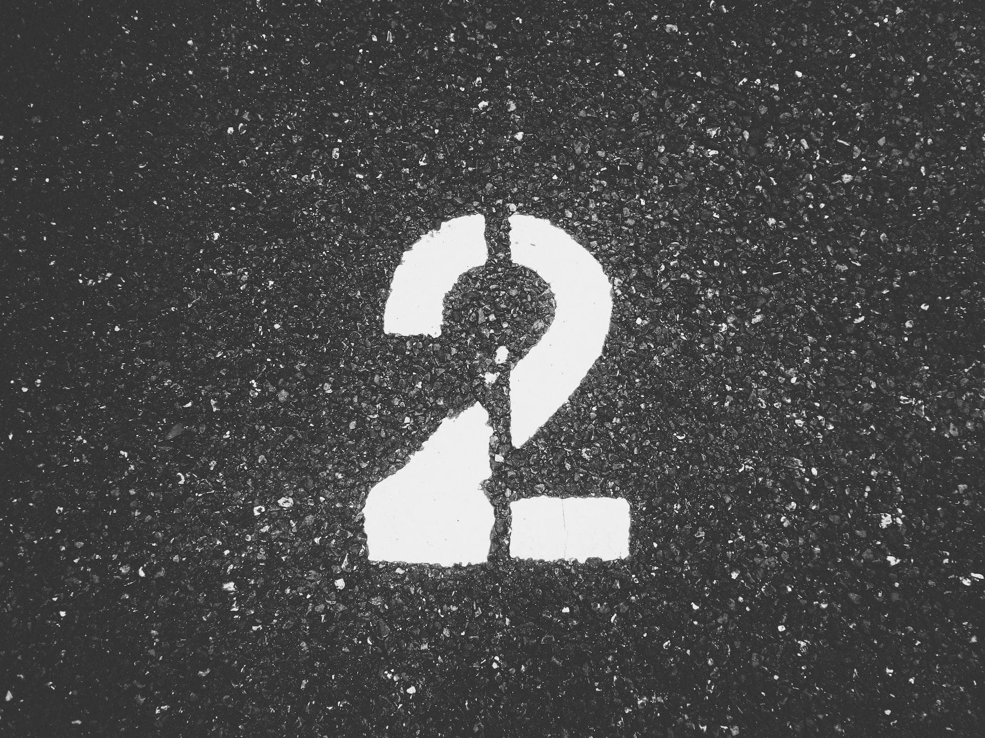 The number two on pavement
