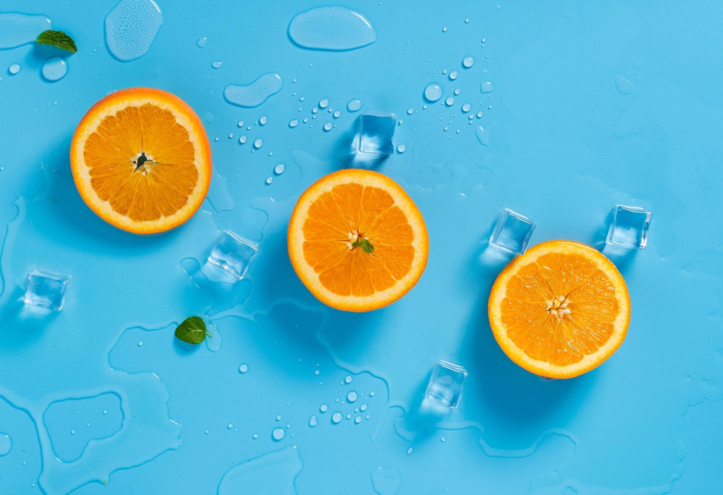 Three oranges in a row